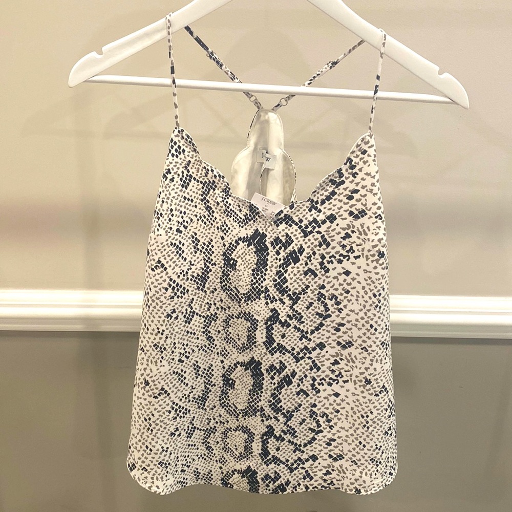 NWT J.Crew Snakeskin Scalloped Cami Top Size 0